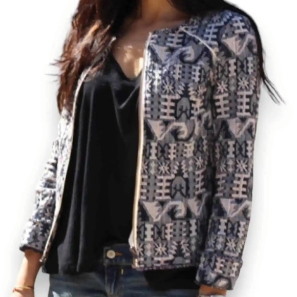 Anthropologie Hei Hei Faifo Woven Tapestry Blazer 8 - Picture 1 of 4